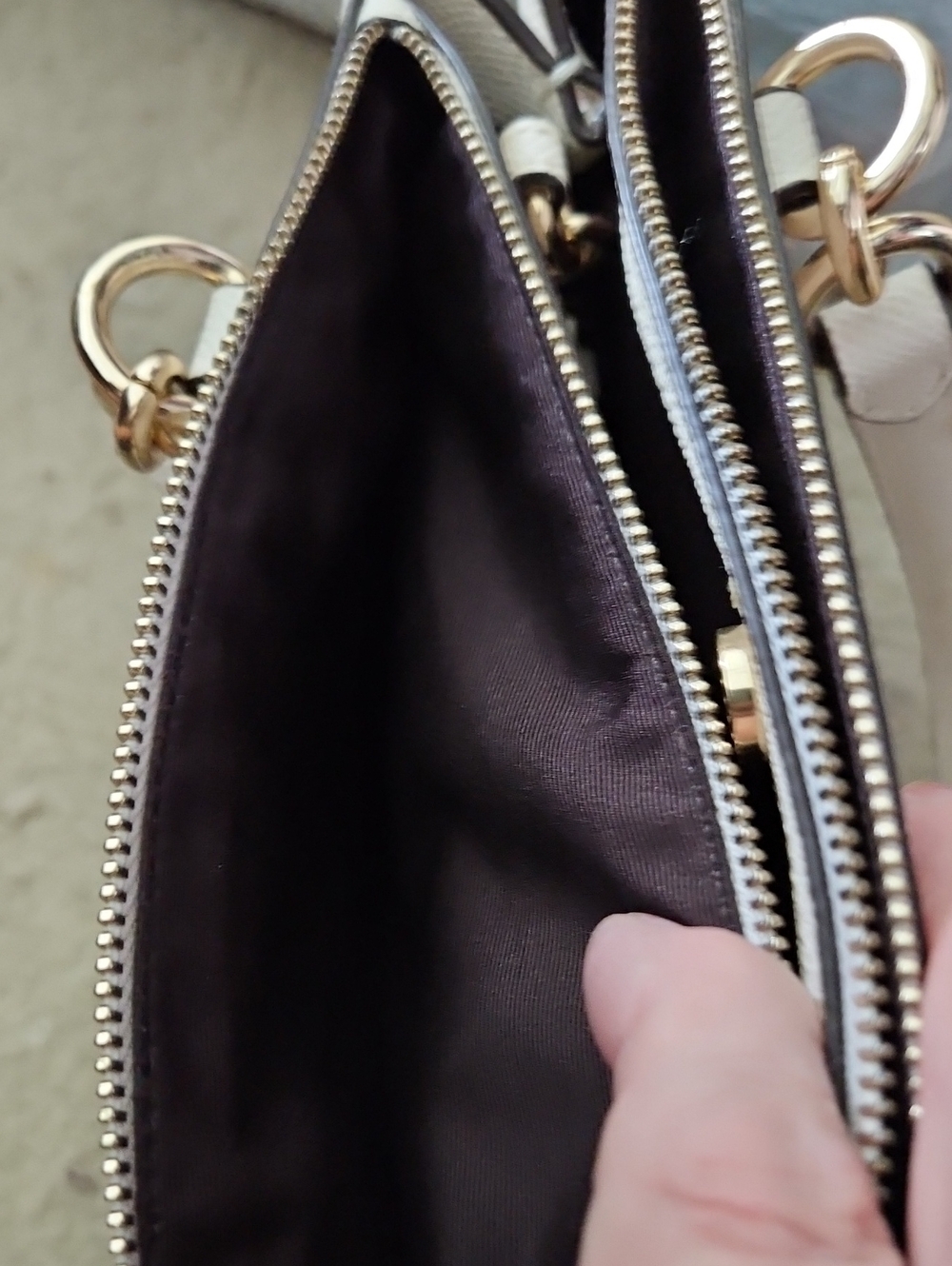 Coach Two-Tone Signature Satchel in Beige and Cream - Picture 8 of 12
